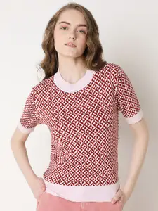 Vero Moda Women Abstract Printed Round Neck Top