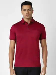 Van Heusen Men Solid Polo Collar Cotton T-shirt