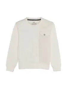 Status Quo Boys Solid Round Neck Cotton Pullover Sweatshirt