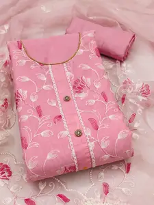 KIMISHA Floral Embroidered Unstitched Dress Material