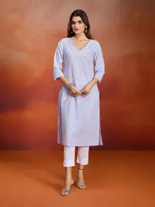 Likha Women Striped Pure Cotton Kurta