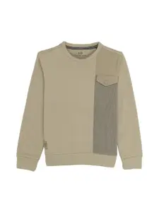 Status Quo Boys Solid Round Neck Cotton Pullover Sweatshirt