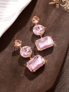 Jazz and Sizzle Gold Plated Artificial Stones Drop Earrings