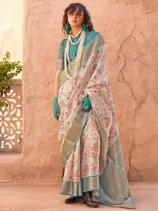 Mitera Floral Zari Sungudi Saree