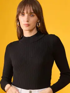 98 Degree North Women Cotton Striped Long Sleeves Pullover