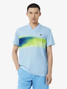Lacoste Men Abstract Printed Polo Collar Slim Fit T-shirt
