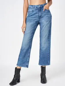 SF JEANS by Pantaloons Women Straight Fit High-Rise Light Fade Cotton Jeans