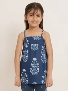 COTLAND FASHION Girls Floral Printed Square Neck Cotton Top