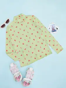 Pantaloons Junior Girls Floral Printed Round Neck Cotton Pullover Sweatshirt