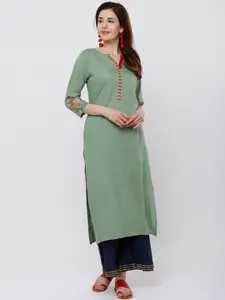 Vishudh Floral Yoke Design Straight Kurta