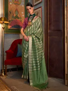 Mitera Striped Zari Banarasi Saree