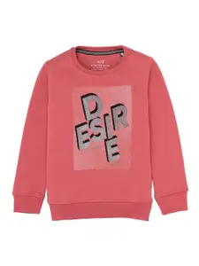 Status Quo Boys Typography Printed Round Neck Cotton Pullover Sweatshirt