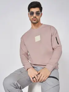 Street 808 by Pantaloons Men Solid Round Neck Cotton Pullover Sweatshirt