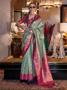 Mitera Ethnic Motifs Zari Tissue Banarasi Saree
