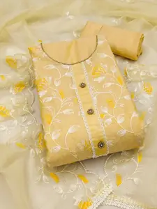 KIMISHA Floral Embroidered Unstitched Dress Material