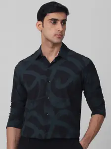Mufti Men Spread Collar Abstract Printed Slim Fit Casual Shirt