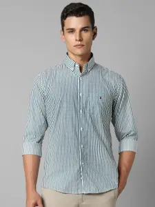 Louis Philippe Sport Men Button-Down Collar Vertical Striped Cotton Slim Fit Casual Shirt