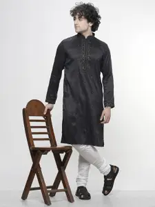 MAAHI FABS Floral Embroidered Thread Work Kurta with Churidar