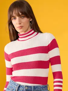 98 Degree North Women Striped Cotton Pullover