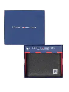 Tommy Hilfiger Men RFID Protection Textured Leather Two Fold Wallet