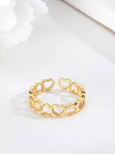 Zavya 925 Sterling Silver Gold-Plated Adjustable Finger Ring