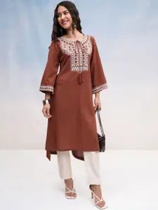 Vishudh Geometric Embroidered A Line Kurta