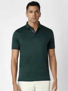 Van Heusen Men Solid Polo Collar Cotton T-shirt