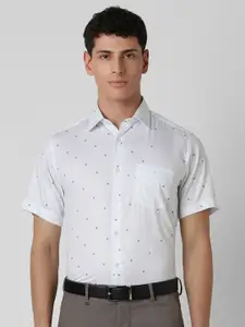Van Heusen Men Spread Collar Micro Ditsy Printed Cotton Formal Shirt