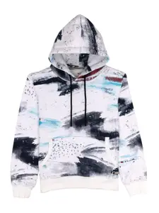 Status Quo Boys Abstract Printed Hood Cotton Pullover Sweatshirt