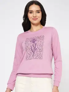 Honey by Pantaloons Women Floral Printed Round Neck Cotton Pullover Sweatshirt