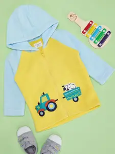 Pantaloons Baby Boys Graphic Printed Round Neck Front-Open Sweatshirt