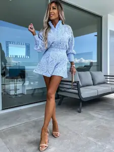 MIAKEE Classic Self Design Shirt With Short