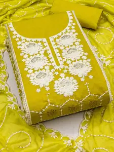 KIMISHA Floral Embroidered Sequinned Unstitched Dress Material