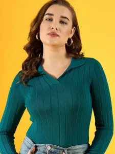 98 Degree North Women Cotton Striped Pullover