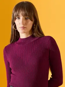 98 Degree North Women Cotton Striped Long Sleeves Pullover