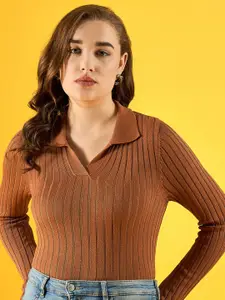 98 Degree North Women Cotton Striped Pullover