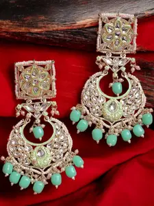 OOMPH Floral Kundan & Pearls Jhumkas