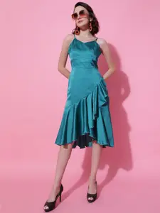 Kotty Women Solid A-Line Midi Dress