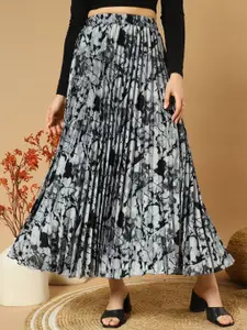 ZWERLON Printed A-Line Maxi Skirt