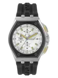 PHILIPP PLEIN Men Brass Dial & Textured Straps Analogue Watch PWGAA0121