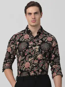 Mufti Men Spread Collar Floral Printed Cotton Slim Fit Casual Shirt