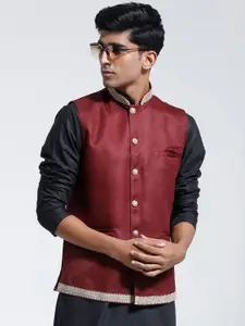 VASTRAMAY Woven Design Nehru Jacket