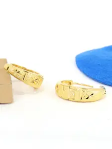 KRENOZ Gold Plated Circular Hoop Earrings