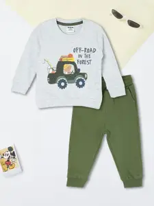 max Boys Printed Pure Cotton T-Shirt With Joggers