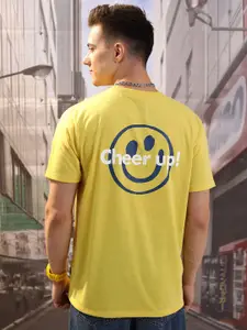 HIGHLANDER Yellow Graphic Regular Fit T-shirt