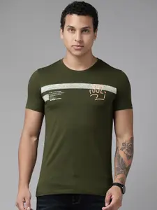 SPYKAR Men Typography Printed & Embossed T-shirt