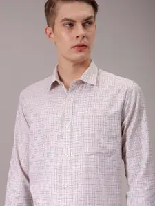 The Indian Garage Co. X Luxe Men Spread Collar Tartan Checked Slim Fit Formal Shirt