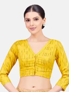 Studio Shringaar Ikat Printed Pure Cotton Saree Blouse