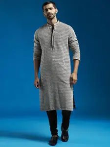 VASTRAMAY Geometric Embroidered Sequinned Kurta with Churidar