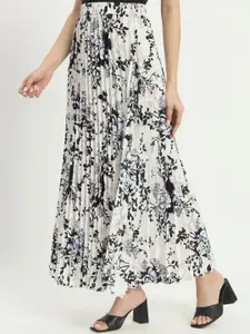 ZWERLON Women Printed Flared A-Line Maxi Skirt